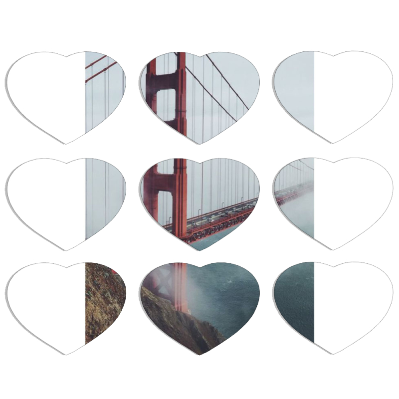 Магнитные фотопазлы Сердце 50 на 50 набор 9 штук 