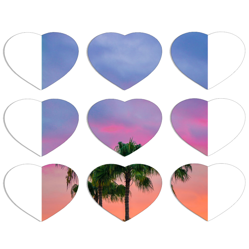 Магнитные фотопазлы Сердце 50 на 50 набор 9 штук 