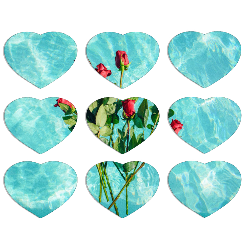 Магнитные фотопазлы Сердце 50 на 50 набор 9 штук 