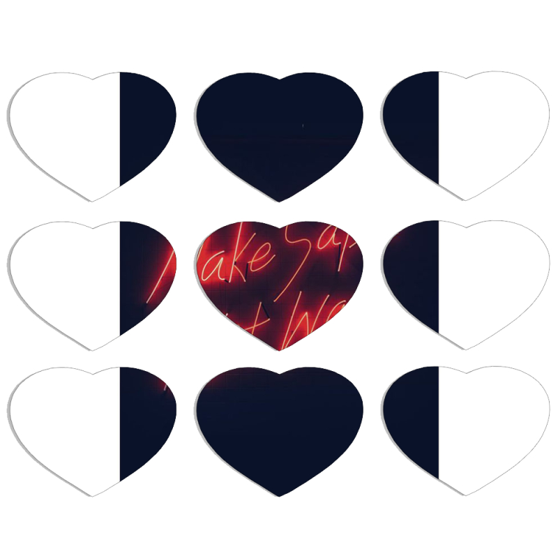 Магнитные фотопазлы Сердце 50 на 50 набор 9 штук 