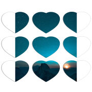 Магнитные фотопазлы Сердце 50 на 50 набор 9 штук 