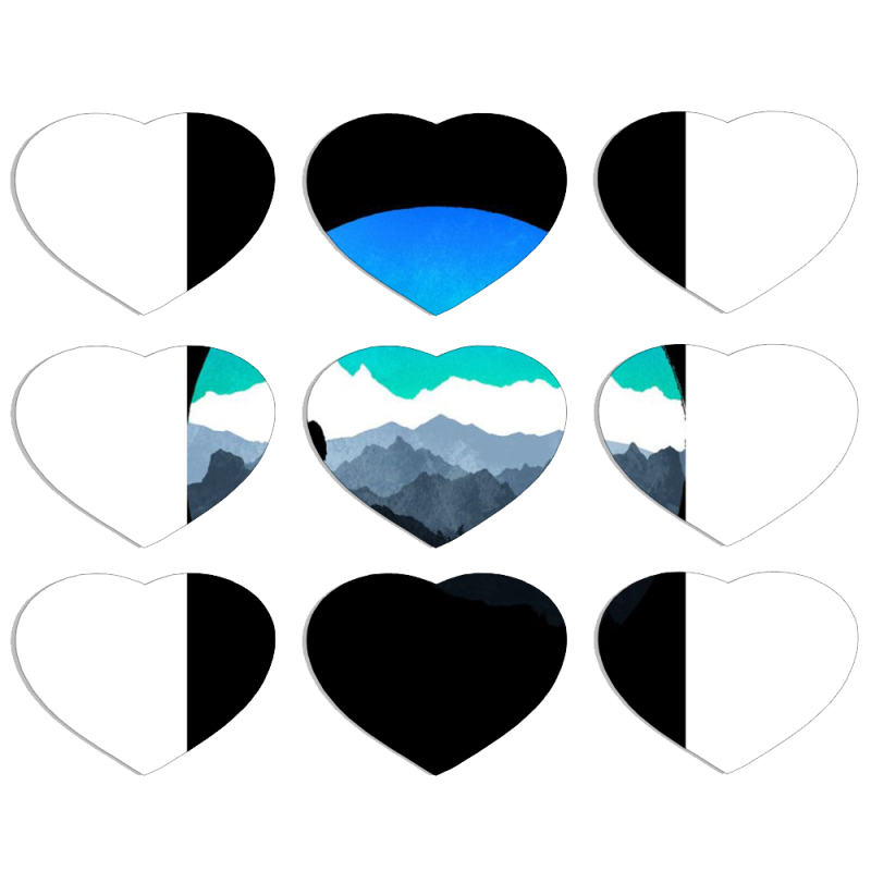 Магнитные фотопазлы Сердце 50 на 50 набор 9 штук 