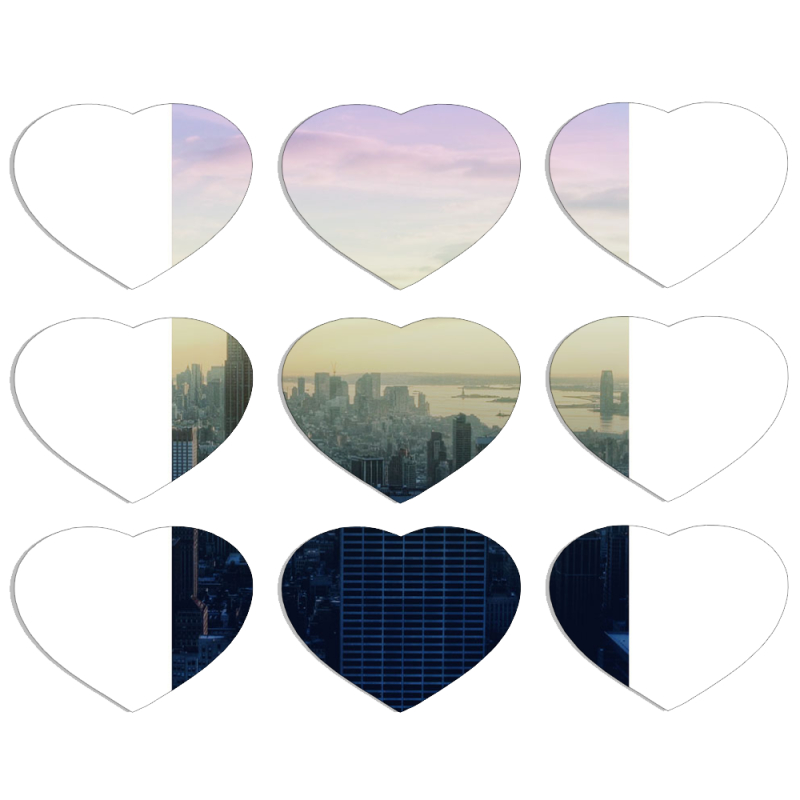 Магнитные фотопазлы Сердце 50 на 50 набор 9 штук 