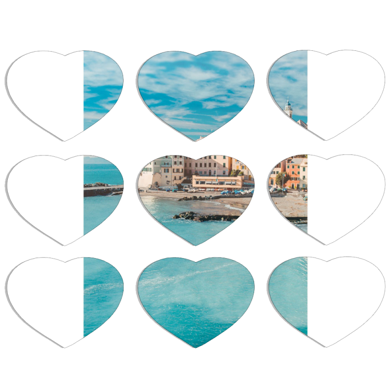 Магнитные фотопазлы Сердце 50 на 50 набор 9 штук Seaside