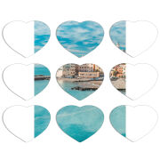 Магнитные фотопазлы Сердце 50 на 50 набор 9 штук Seaside