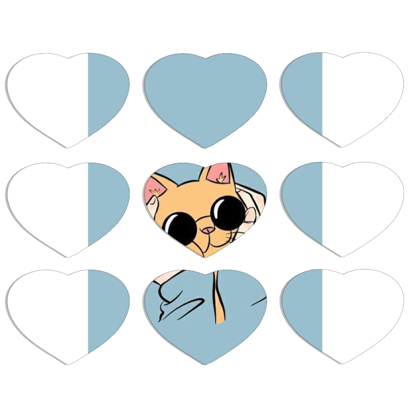 Магнитные фотопазлы Сердце 50 на 50 набор 9 штук 