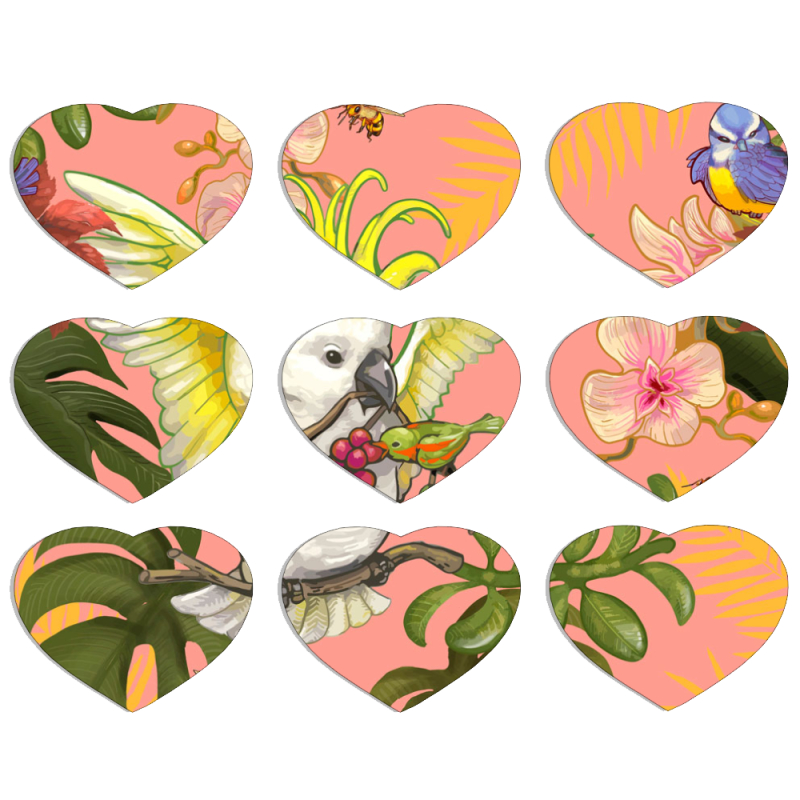 Магнитные фотопазлы Сердце 50 на 50 набор 9 штук 