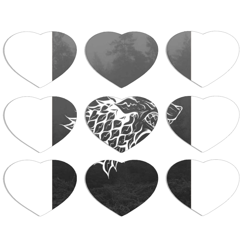 Магнитные фотопазлы Сердце 50 на 50 набор 9 штук 