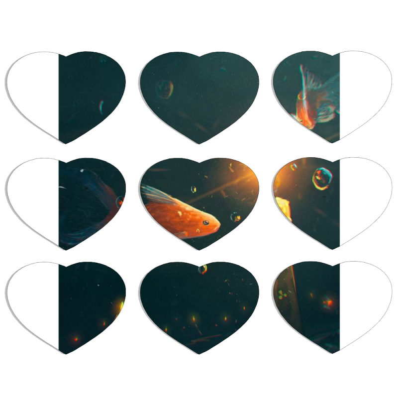 Магнитные фотопазлы Сердце 50 на 50 набор 9 штук 