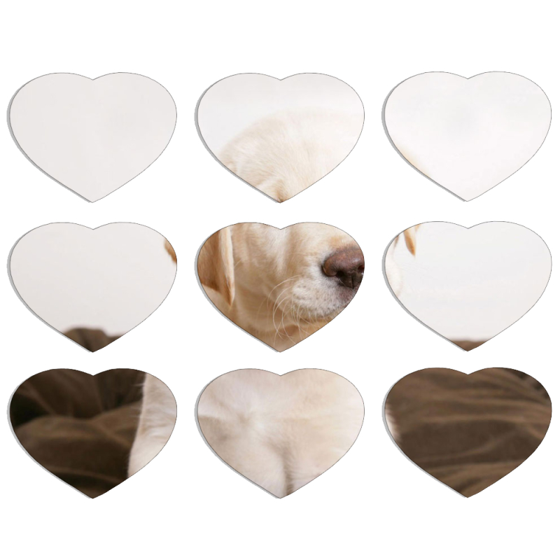 Магнитные фотопазлы Сердце 50 на 50 набор 9 штук Puppy Labrador