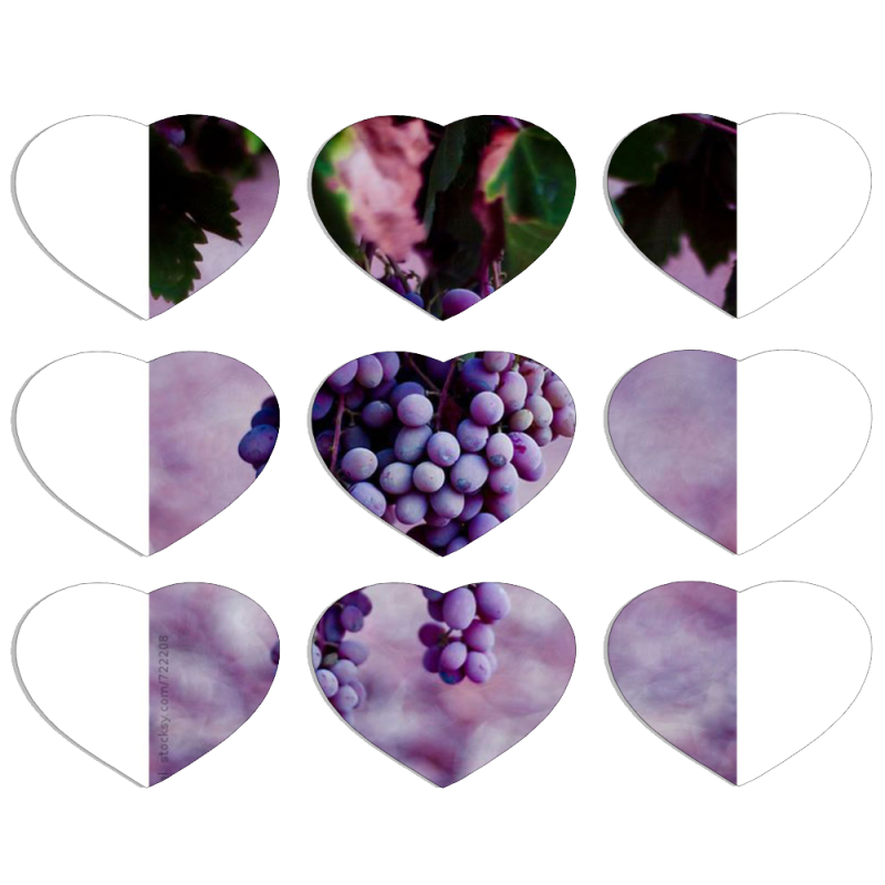 Магнитные фотопазлы Сердце 50 на 50 набор 9 штук 