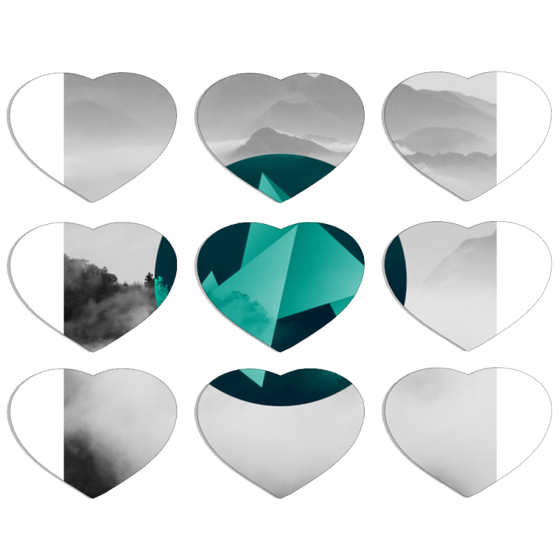 Магнитные фотопазлы Сердце 50 на 50 набор 9 штук 