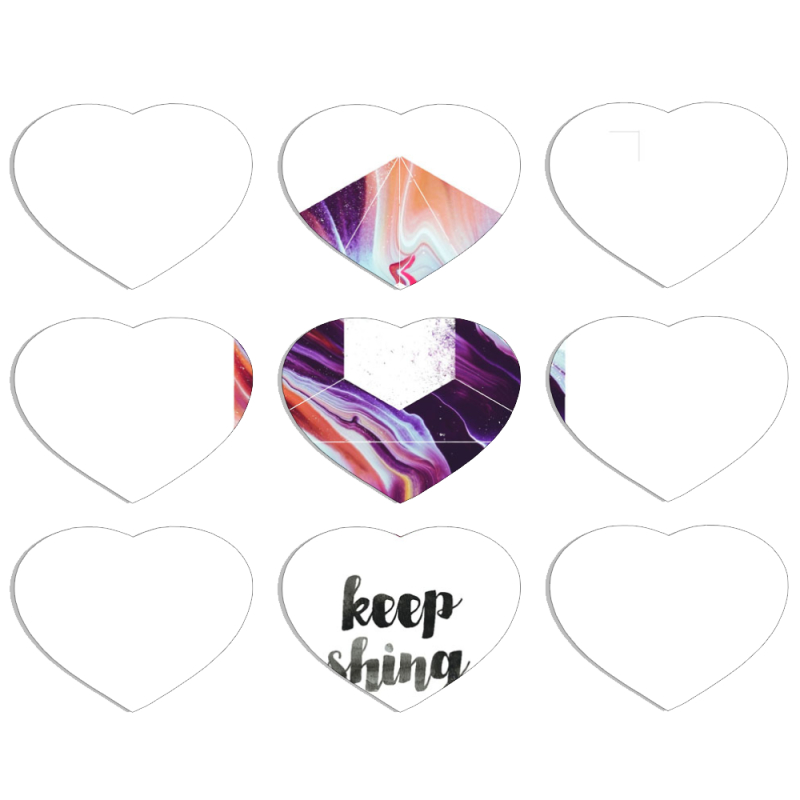 Магнитные фотопазлы Сердце 50 на 50 набор 9 штук 