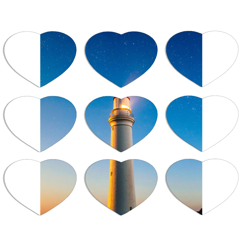 Магнитные фотопазлы Сердце 50 на 50 набор 9 штук 