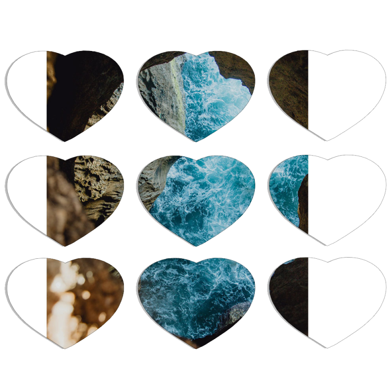 Магнитные фотопазлы Сердце 50 на 50 набор 9 штук 
