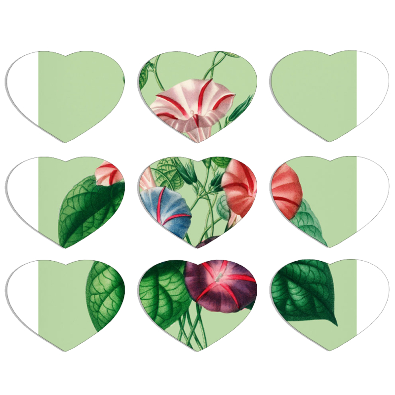 Магнитные фотопазлы Сердце 50 на 50 набор 9 штук 