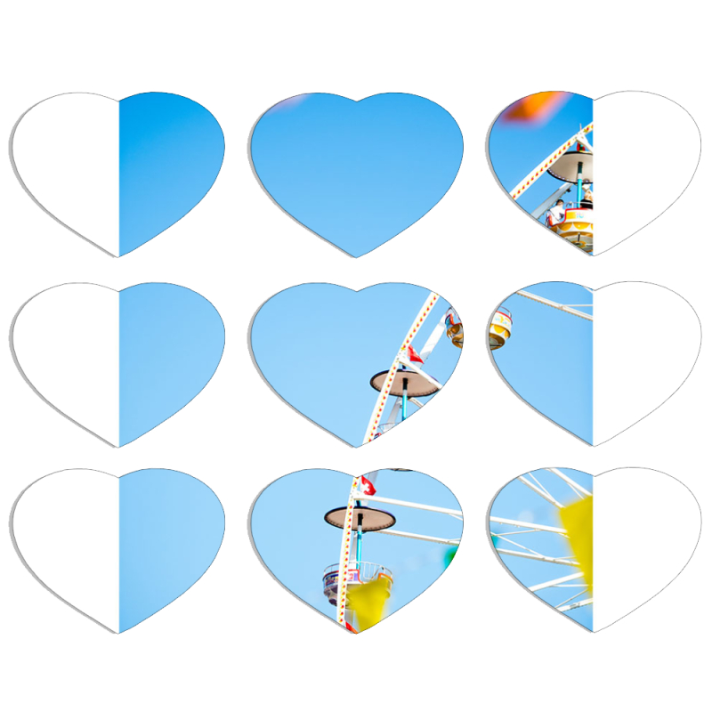 Магнитные фотопазлы Сердце 50 на 50 набор 9 штук 