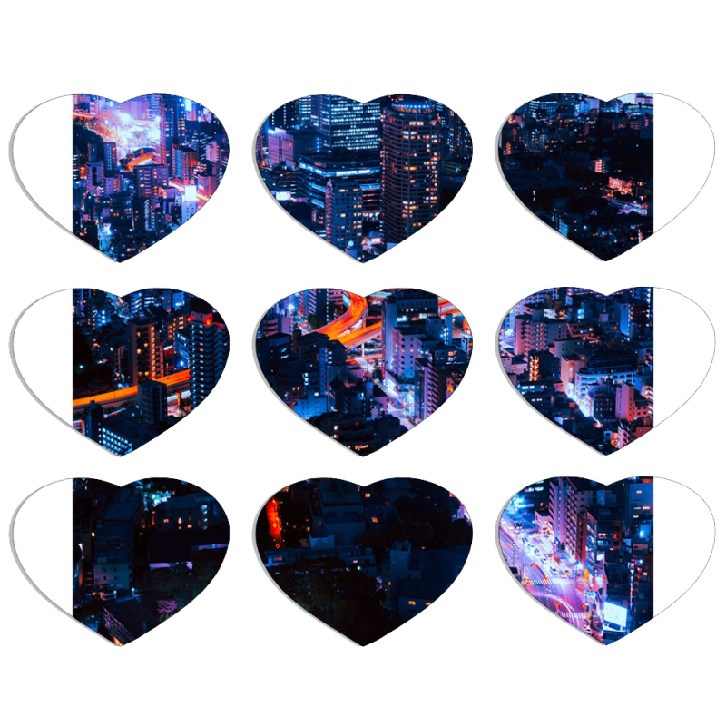 Магнитные фотопазлы Сердце 50 на 50 набор 9 штук 