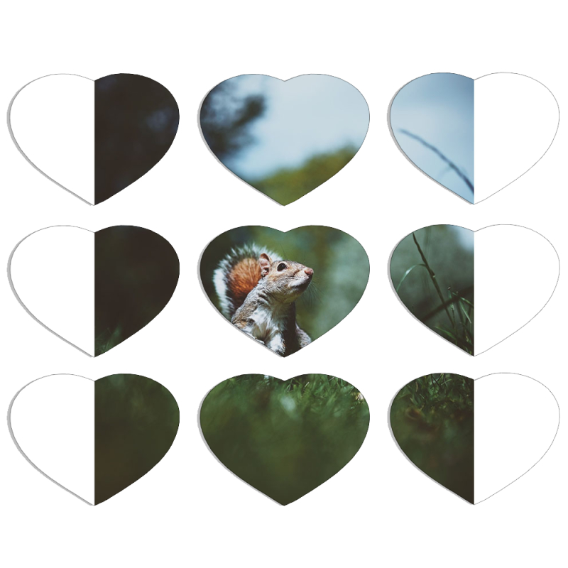 Магнитные фотопазлы Сердце 50 на 50 набор 9 штук 