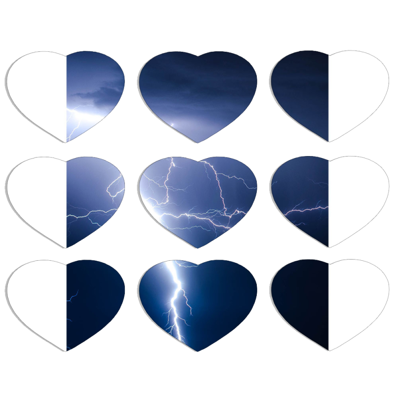 Магнитные фотопазлы Сердце 50 на 50 набор 9 штук 