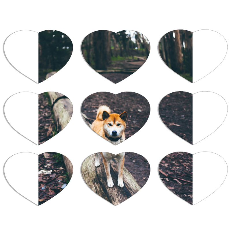 Магнитные фотопазлы Сердце 50 на 50 набор 9 штук 