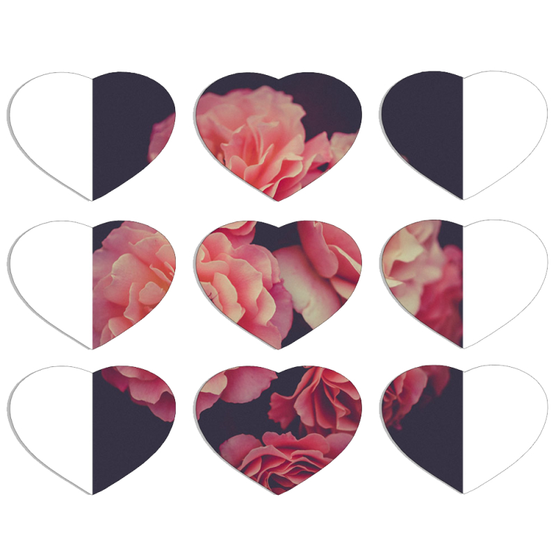 Магнитные фотопазлы Сердце 50 на 50 набор 9 штук 