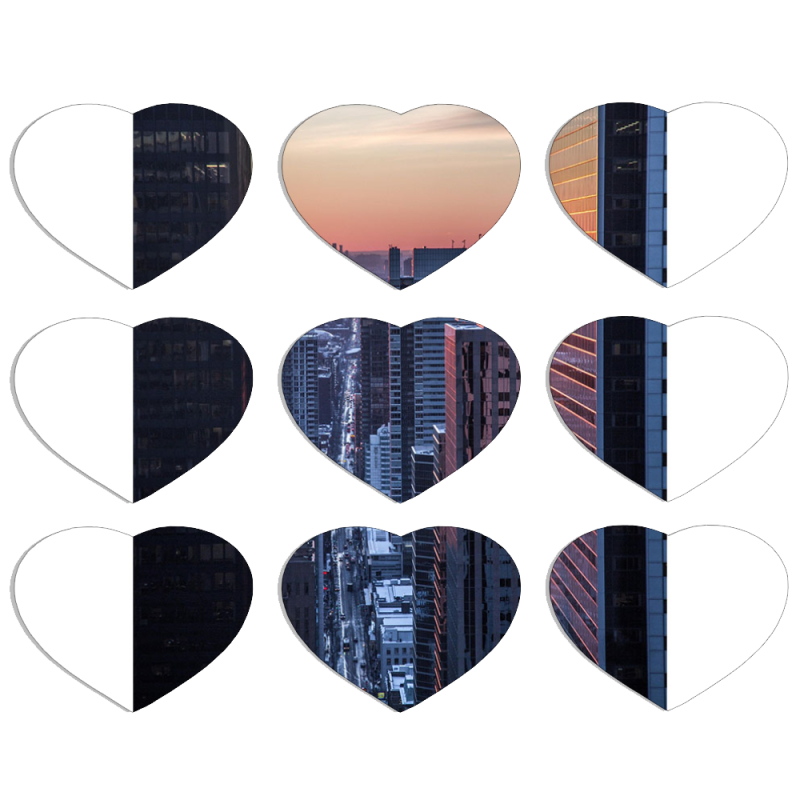 Магнитные фотопазлы Сердце 50 на 50 набор 9 штук 
