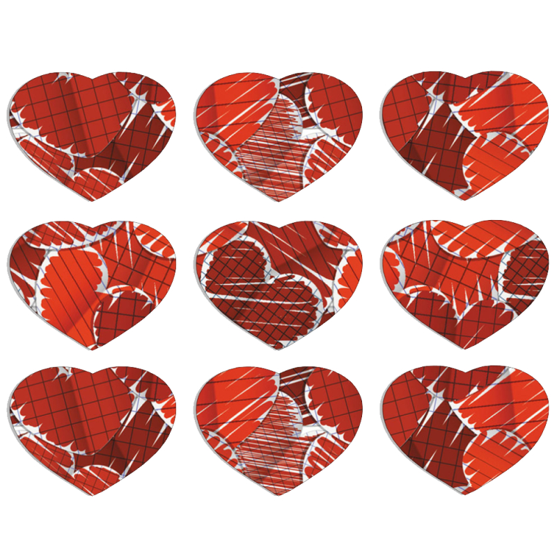 Магнитные фотопазлы Сердце 50 на 50 набор 9 штук Heart Strings