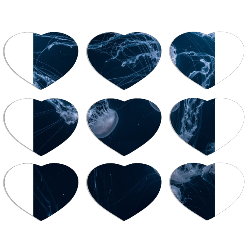 Магнитные фотопазлы Сердце 50 на 50 набор 9 штук 
