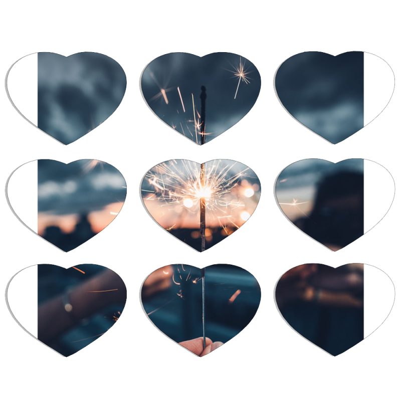 Магнитные фотопазлы Сердце 50 на 50 набор 9 штук 