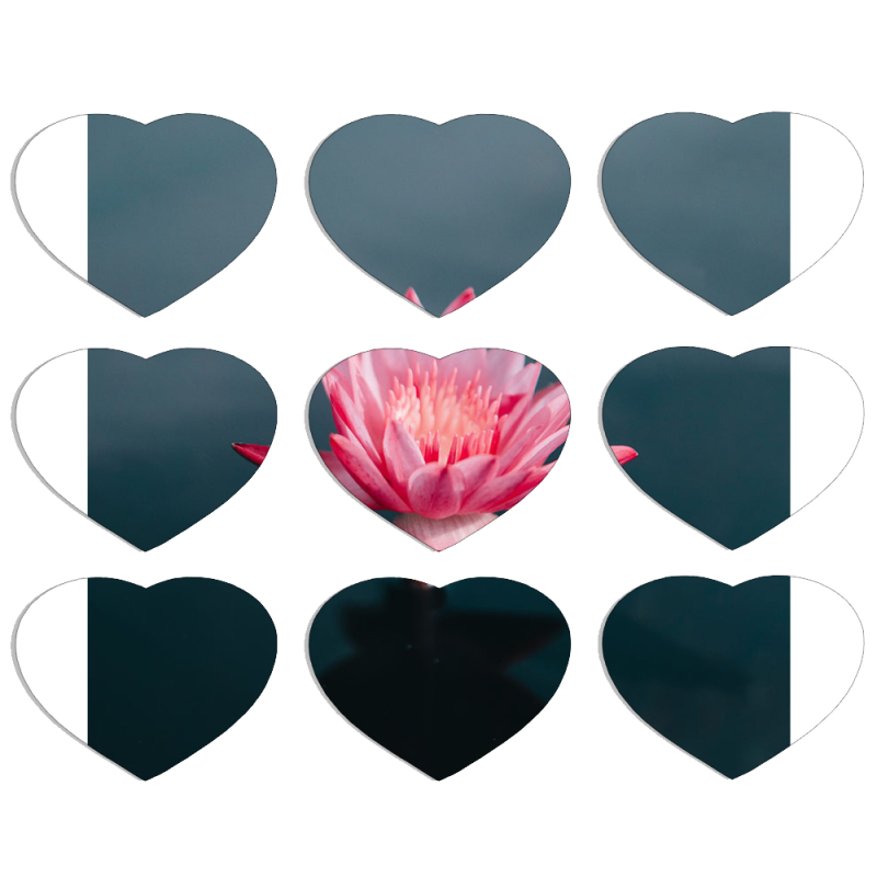 Магнитные фотопазлы Сердце 50 на 50 набор 9 штук 