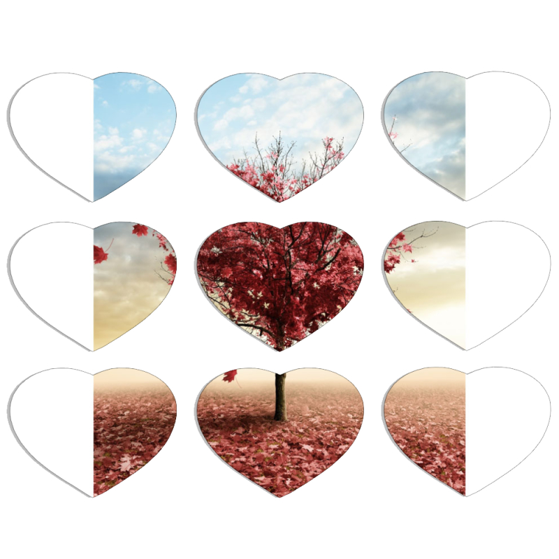Магнитные фотопазлы Сердце 50 на 50 набор 9 штук Tree of Love