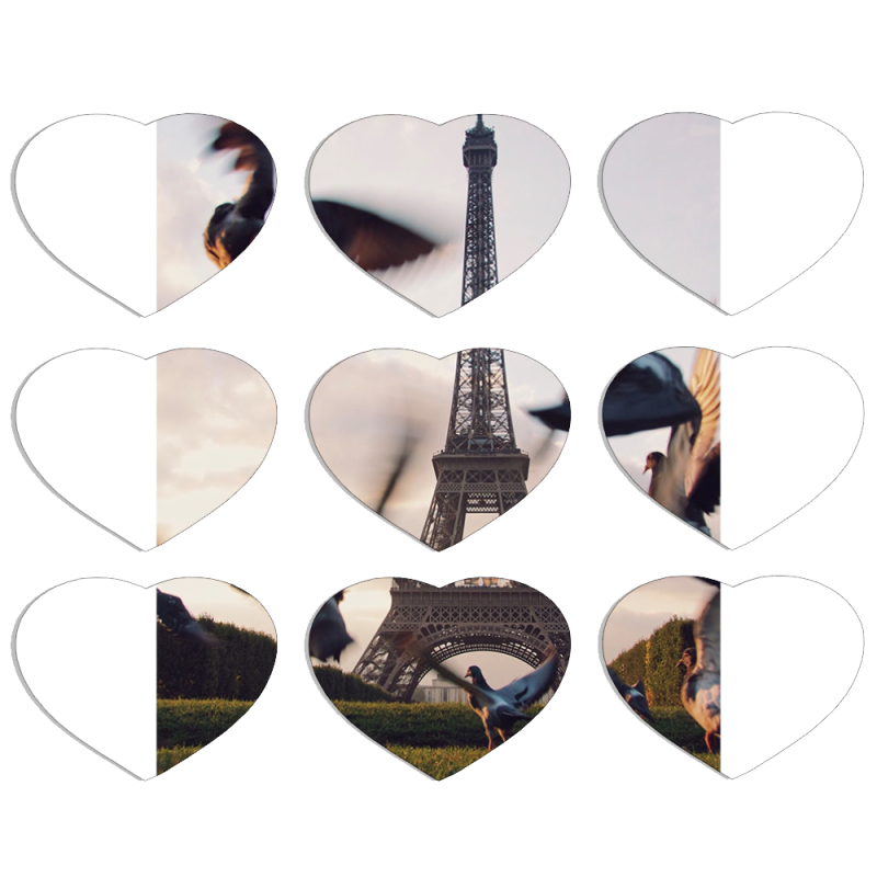 Магнитные фотопазлы Сердце 50 на 50 набор 9 штук 