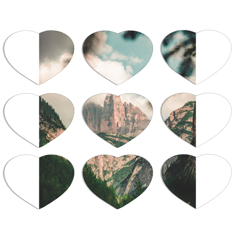 Магнитные фотопазлы Сердце 50 на 50 набор 9 штук 