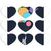 Магнитные фотопазлы Сердце 50 на 50 набор 9 штук 