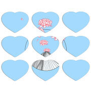 Магнитные фотопазлы Сердце 50 на 50 набор 9 штук 