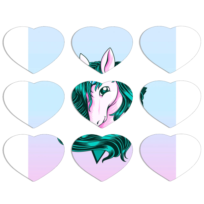 Магнитные фотопазлы Сердце 50 на 50 набор 9 штук 