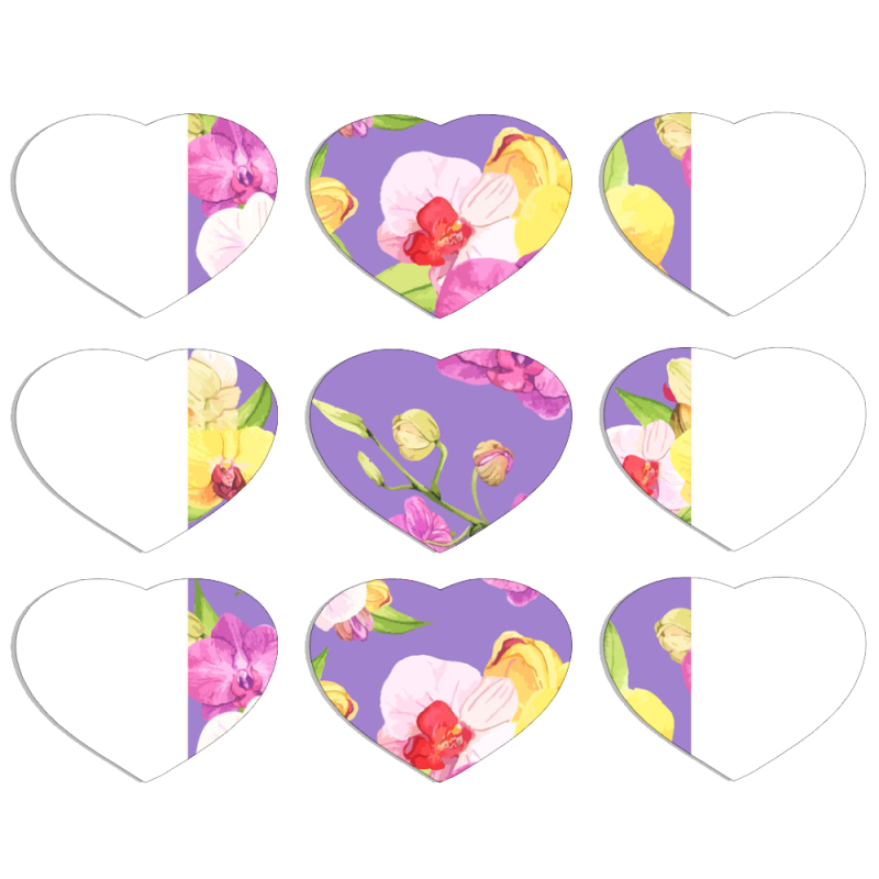 Магнитные фотопазлы Сердце 50 на 50 набор 9 штук 