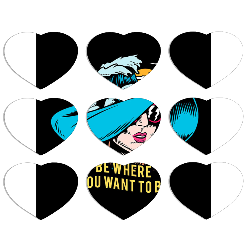 Магнитные фотопазлы Сердце 50 на 50 набор 9 штук 