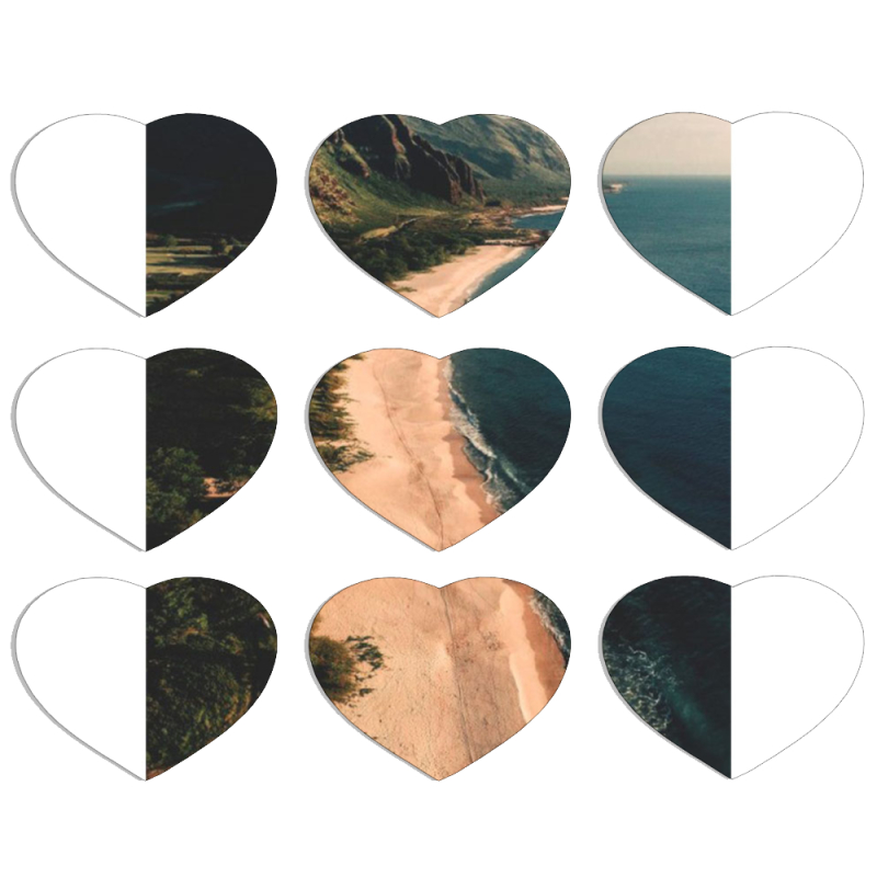 Магнитные фотопазлы Сердце 50 на 50 набор 9 штук 
