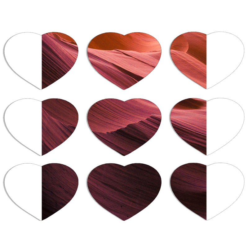 Магнитные фотопазлы Сердце 50 на 50 набор 9 штук 