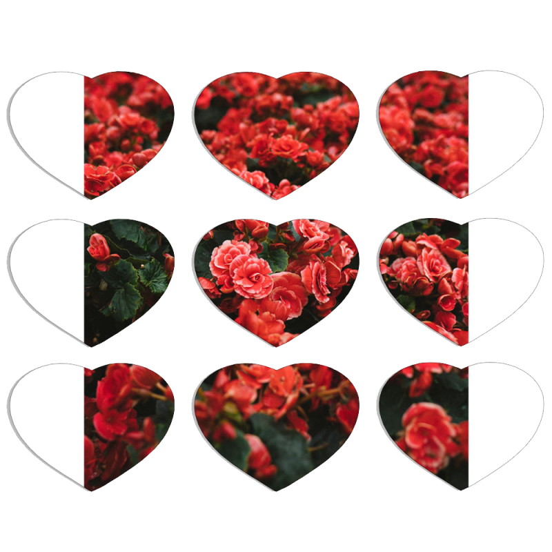 Магнитные фотопазлы Сердце 50 на 50 набор 9 штук 