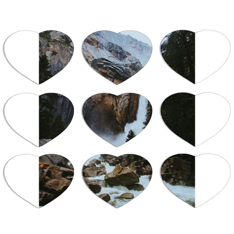 Магнитные фотопазлы Сердце 50 на 50 набор 9 штук 