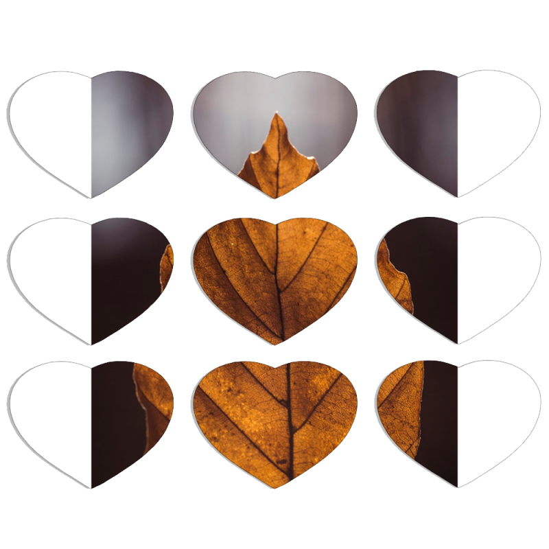 Магнитные фотопазлы Сердце 50 на 50 набор 9 штук 