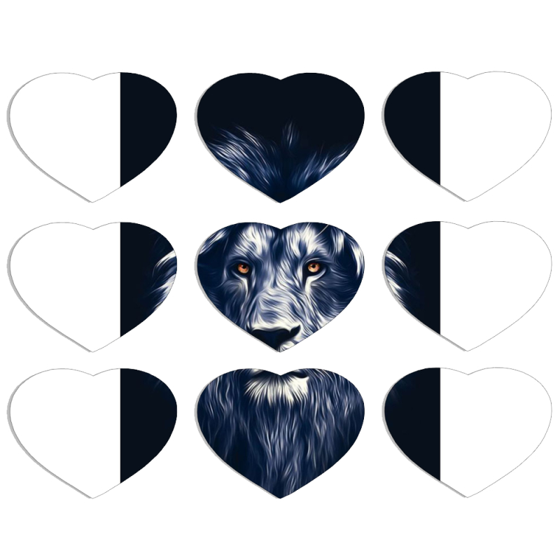 Магнитные фотопазлы Сердце 50 на 50 набор 9 штук 