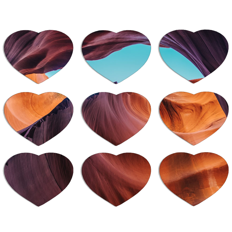 Магнитные фотопазлы Сердце 50 на 50 набор 9 штук 