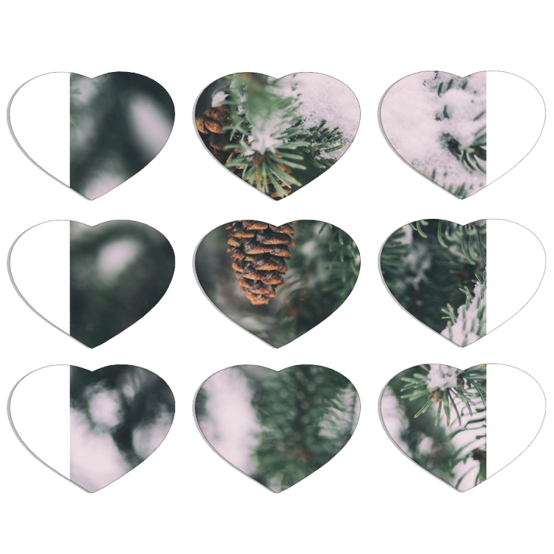 Магнитные фотопазлы Сердце 50 на 50 набор 9 штук 