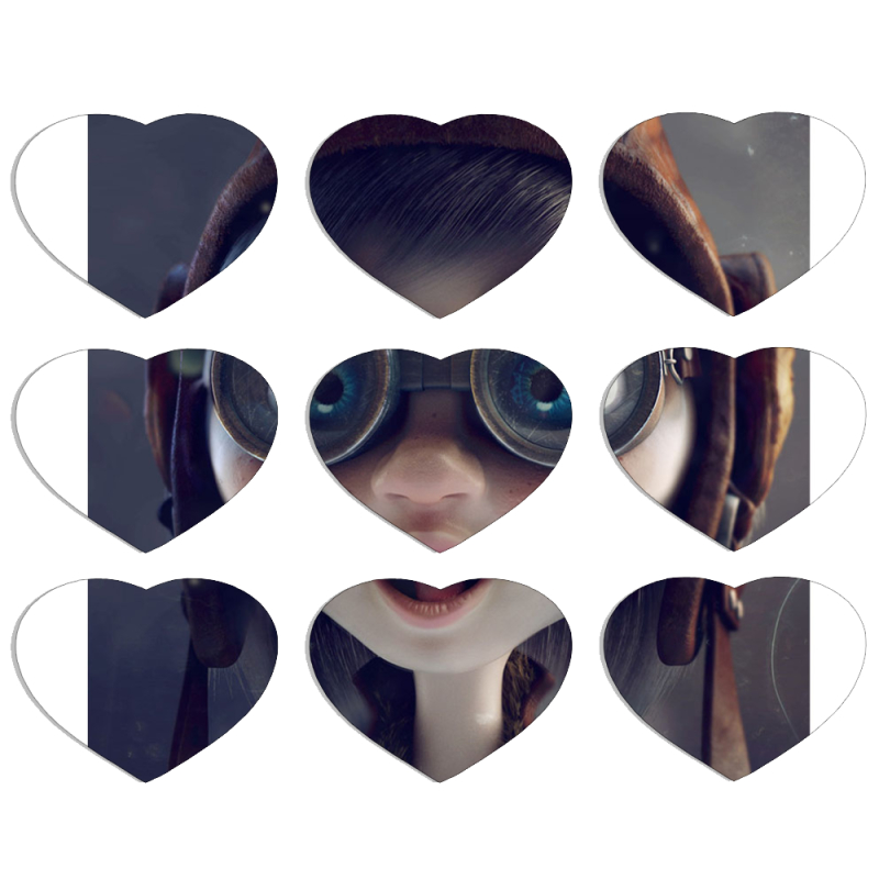 Магнитные фотопазлы Сердце 50 на 50 набор 9 штук Blue Eyes