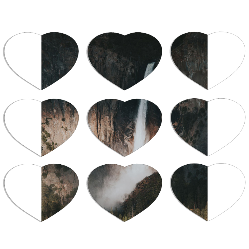 Магнитные фотопазлы Сердце 50 на 50 набор 9 штук 