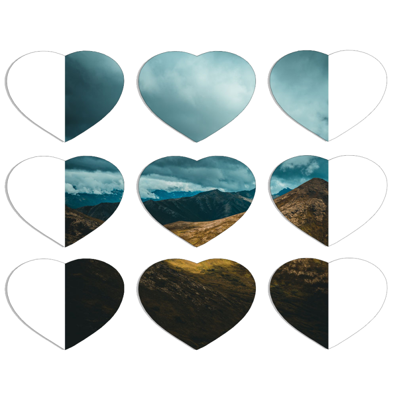 Магнитные фотопазлы Сердце 50 на 50 набор 9 штук 